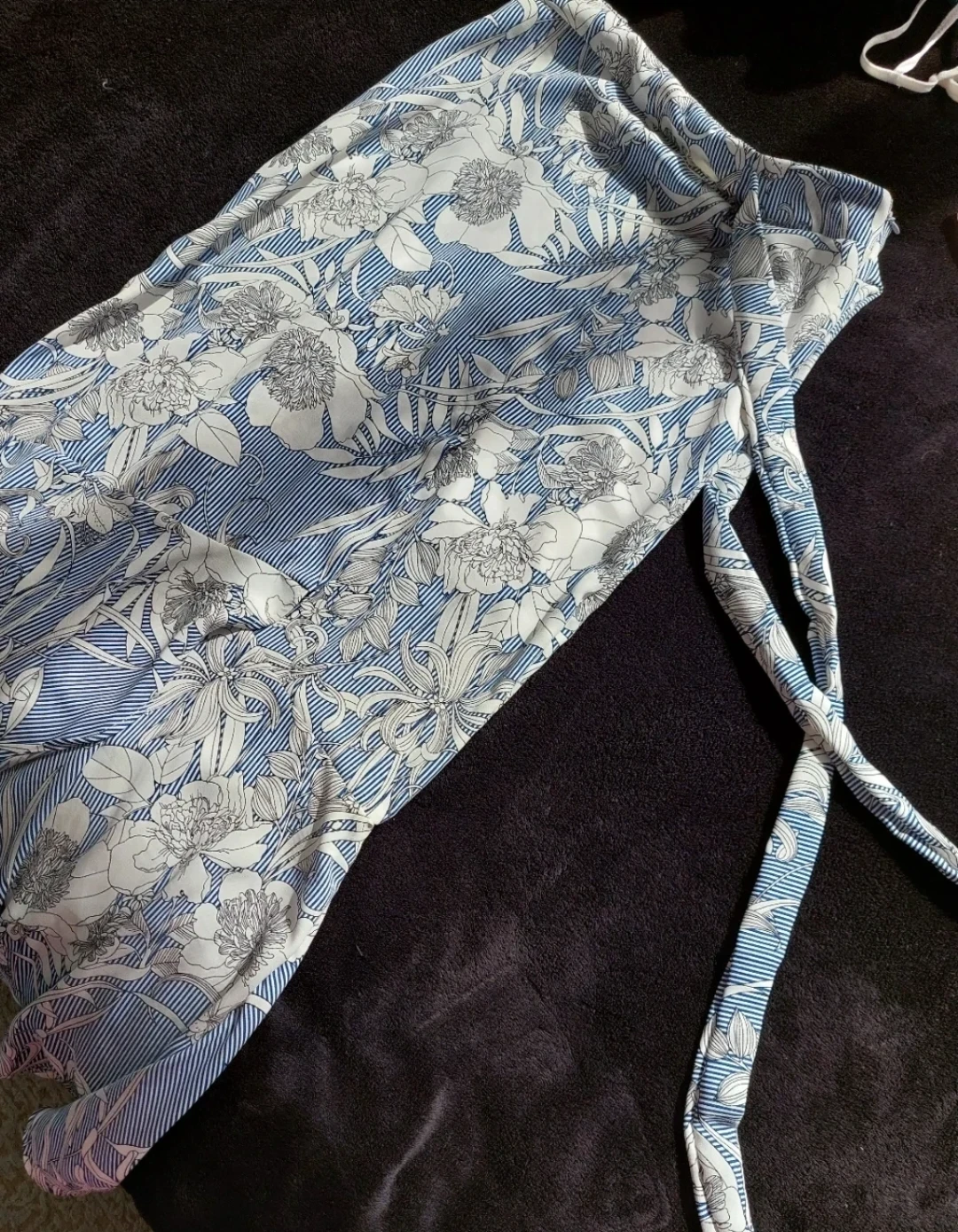 Blue and white floral skirt