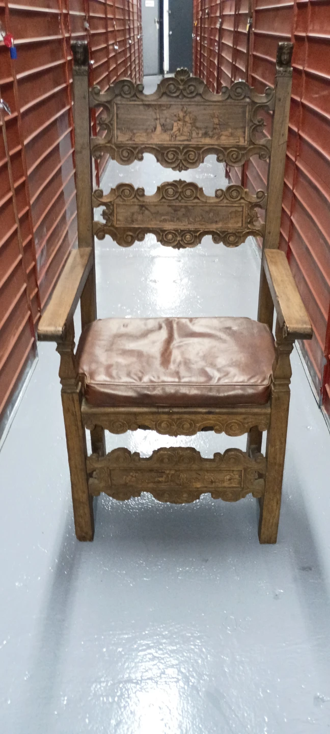 19th Century Vintage Carved Wooden Armchair