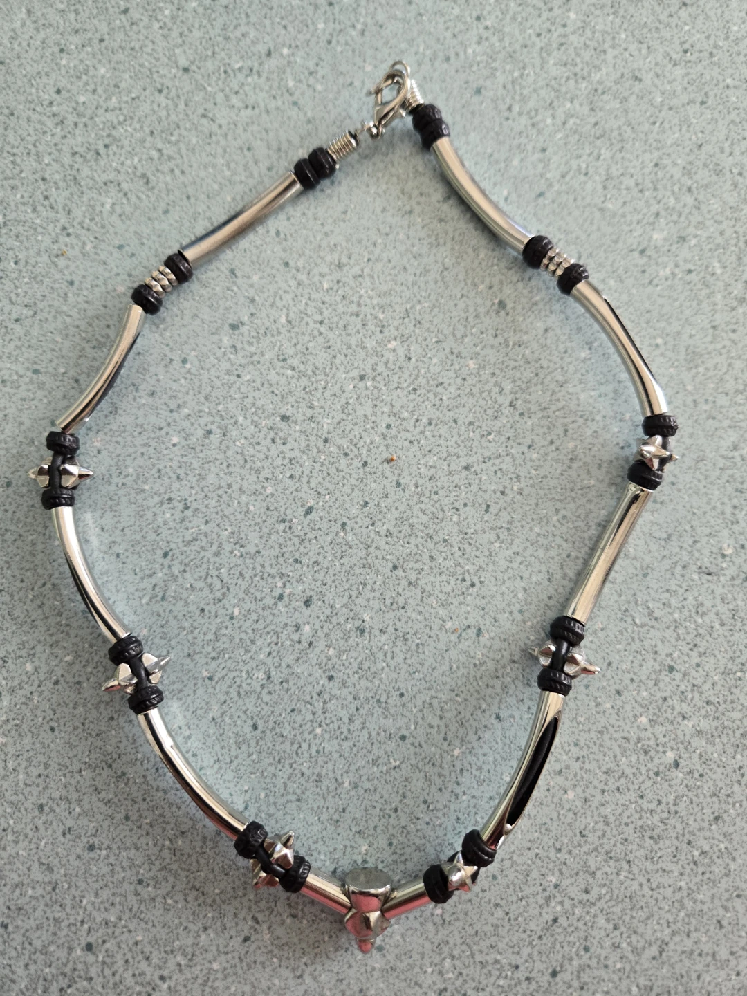 Silver-Tone Spike Necklace