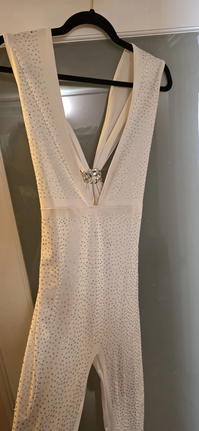 White rhinestone jumpsuit - photo 5