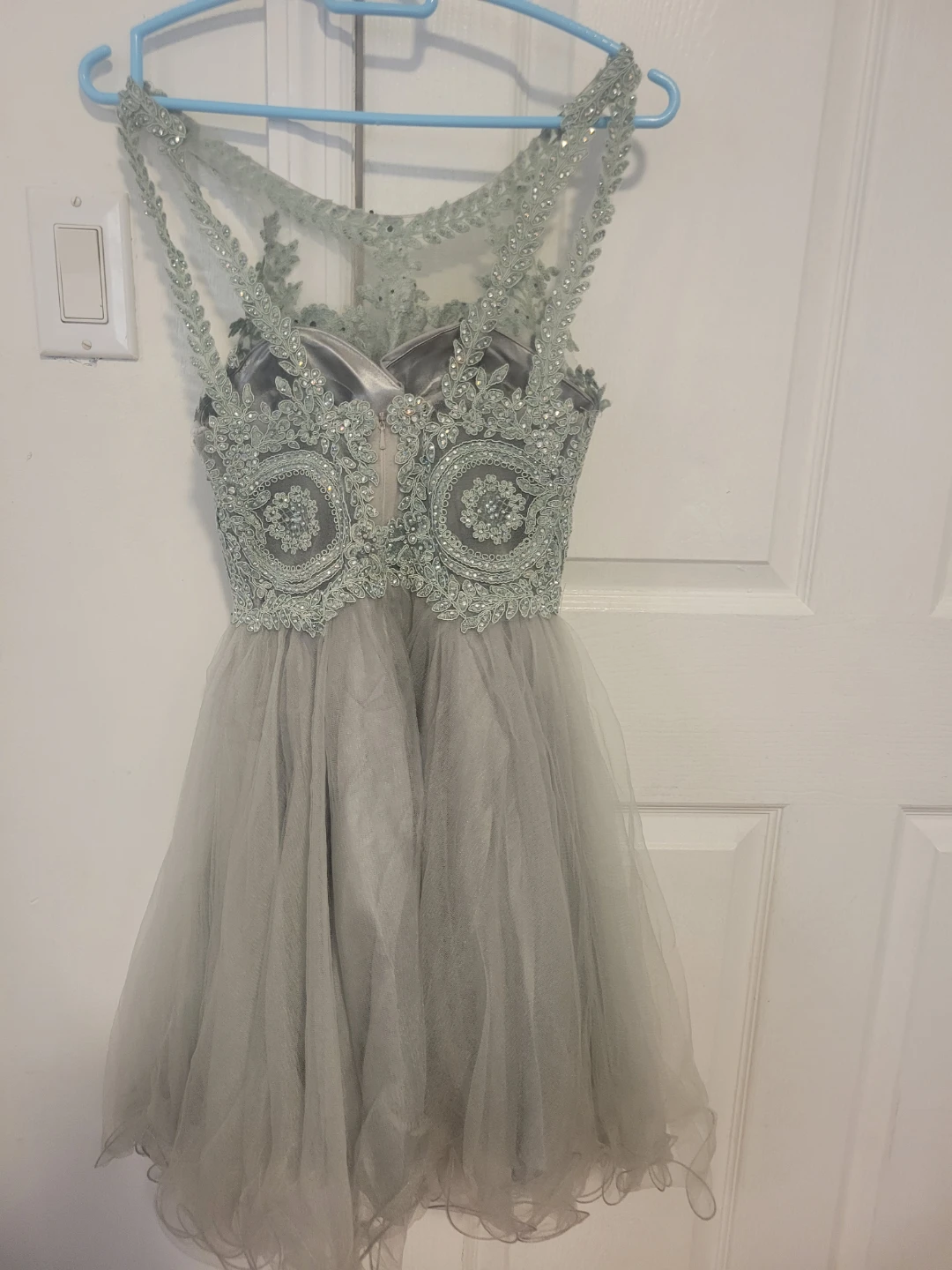 Silver Embellished Mini Dress - photo 5