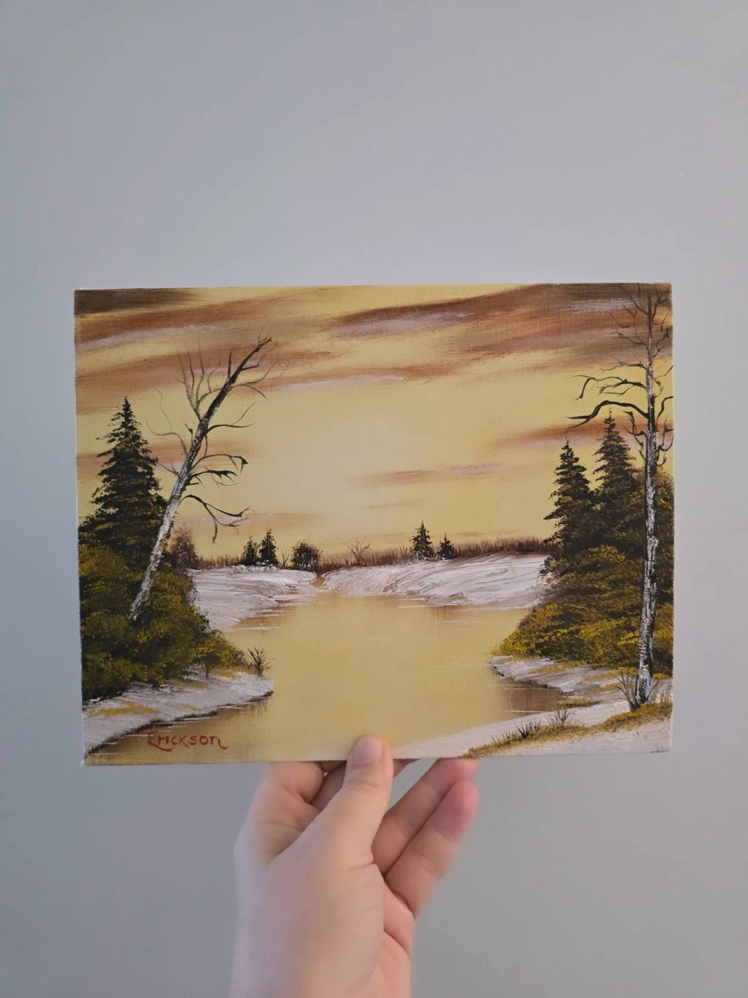 Erickson original winter landscape painting