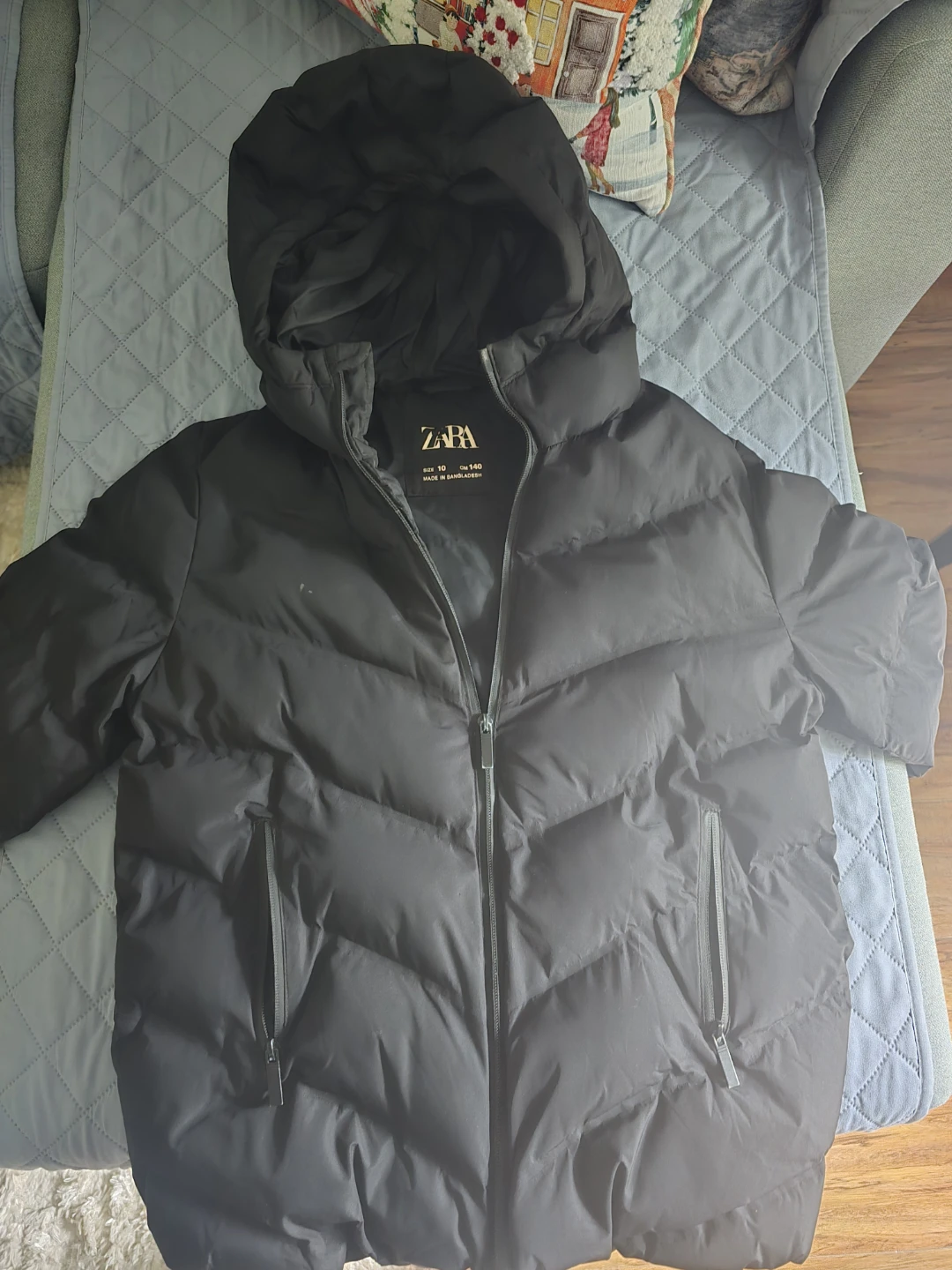Zara Black Puffer Jacket Size 10