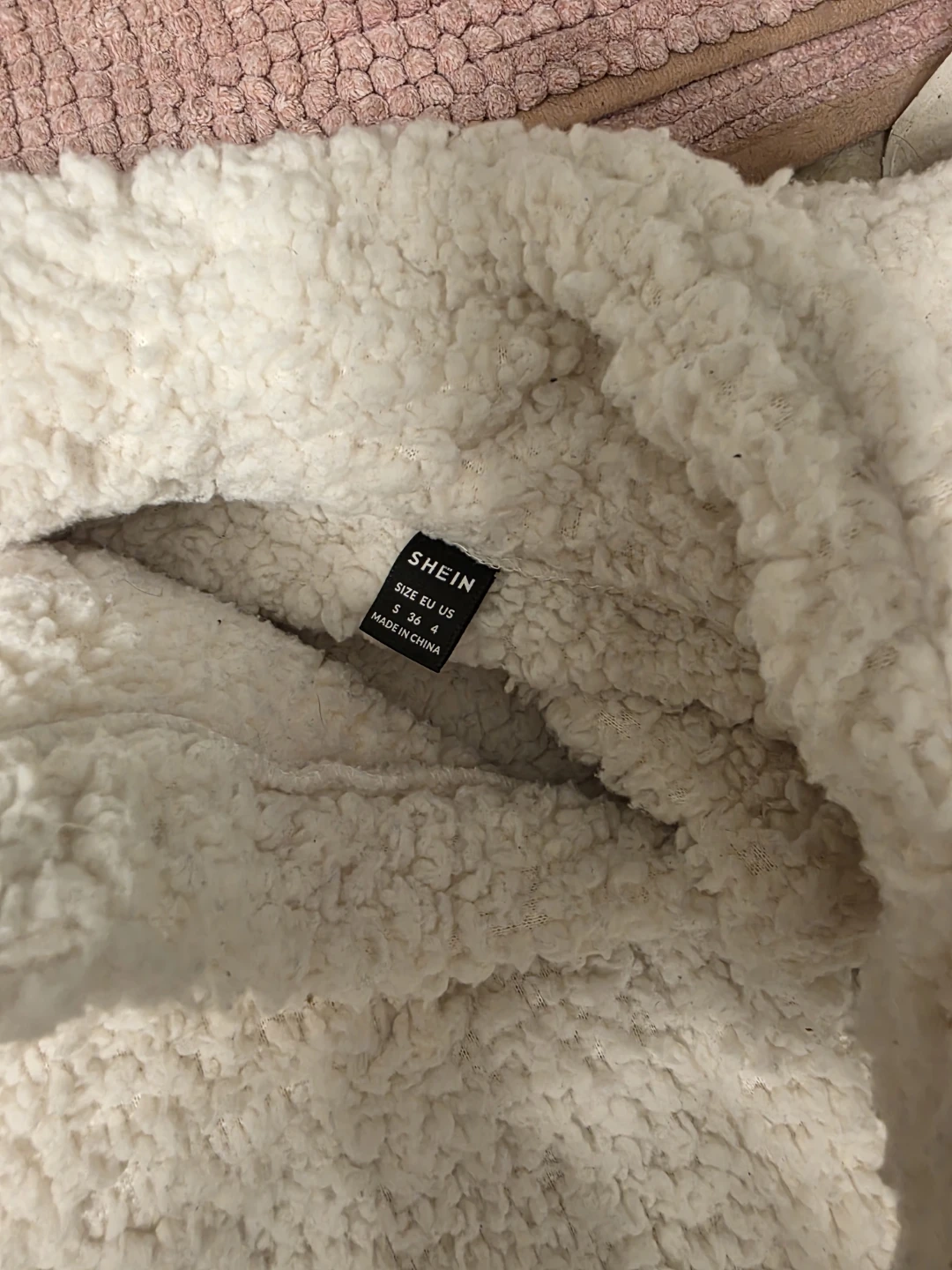 Shein Cream Sherpa Jacket Size Small