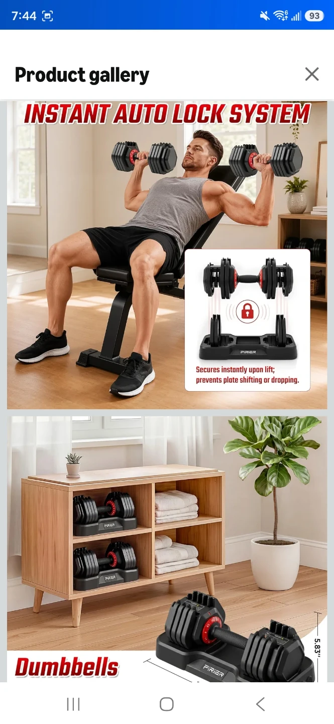 Pirier Adjustable Dumbbell 2.5-25 lbs - photo 5