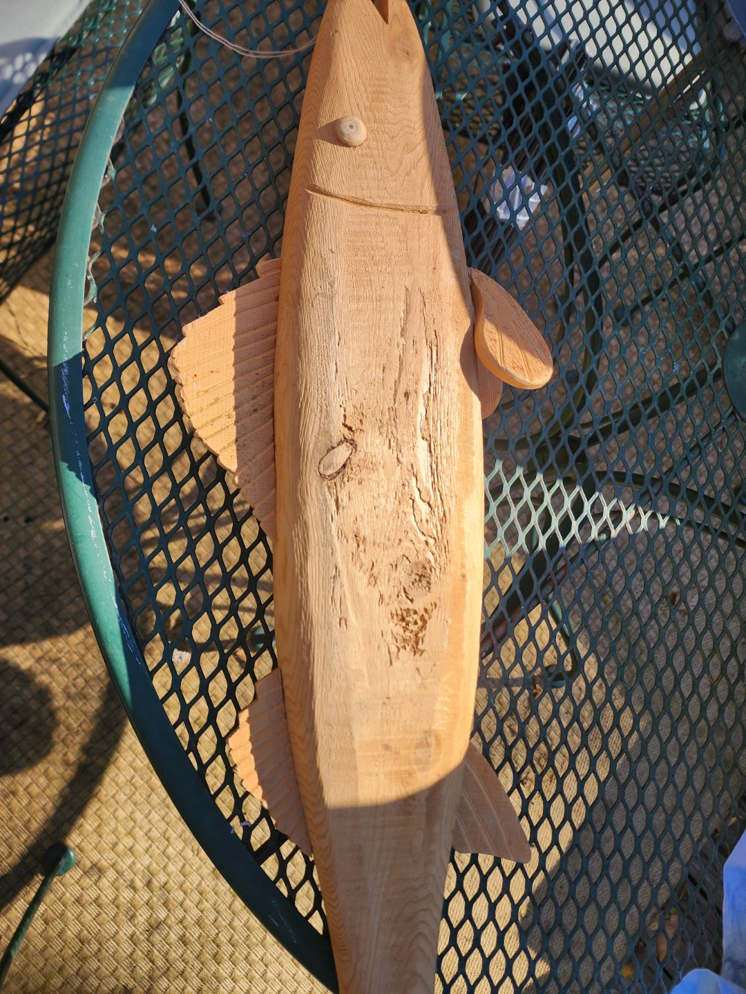 Hand-carved wooden fish wall decor - photo 2