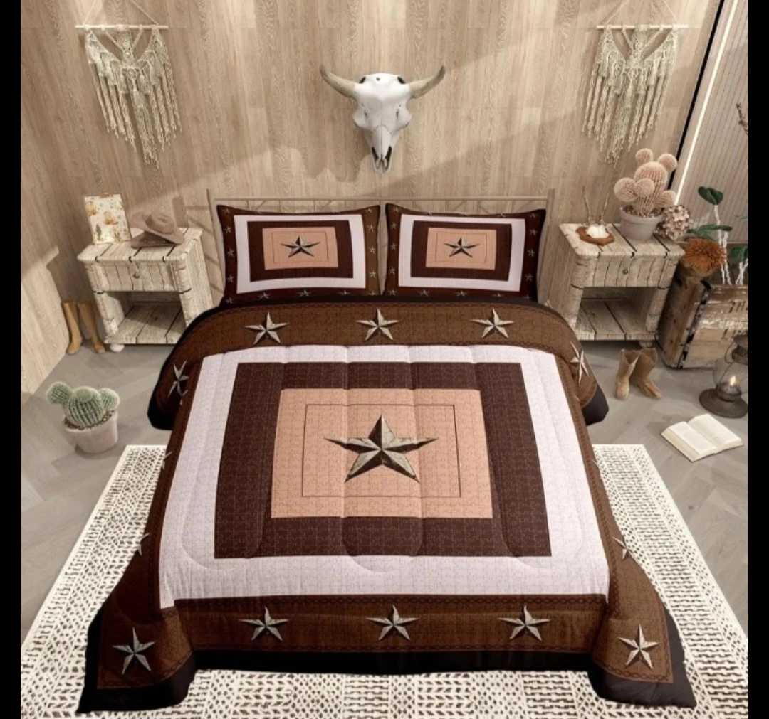 Western Star Pattern Bedding Comforter Set - photo 3
