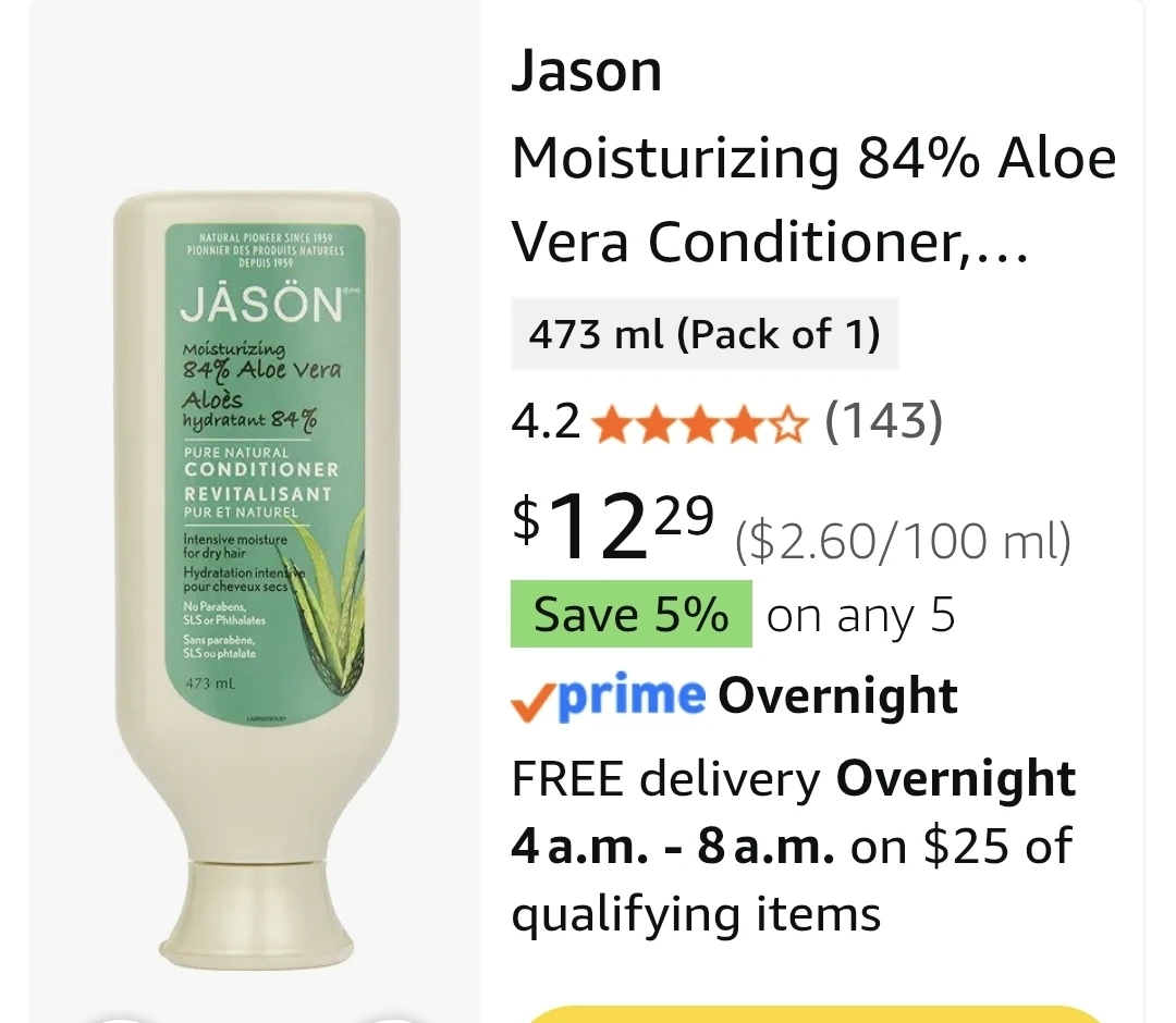 $25 all - JASON Moisturizing 84% Aloe Vera Conditioner - photo 3