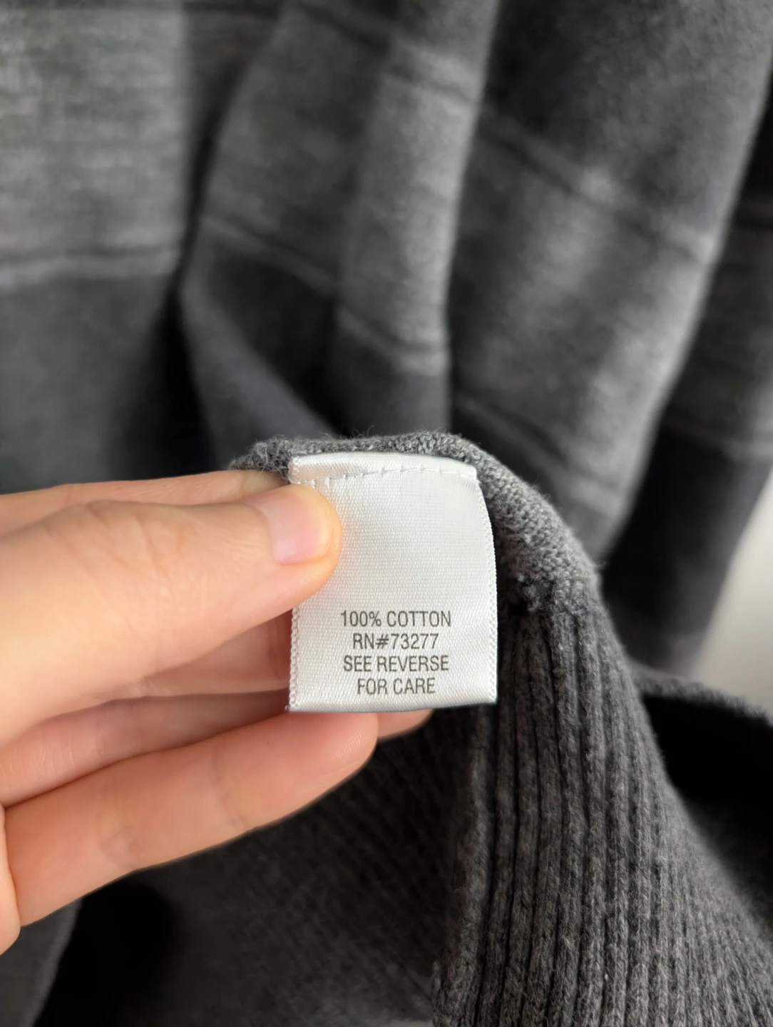 Gray Striped Cotton Sweater Distressed Hole at the back - photo 3