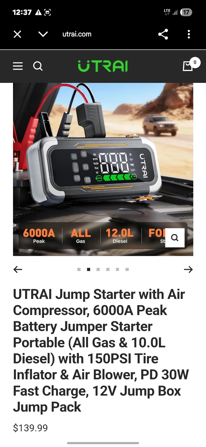 UTRAI 6000A Jump Starter with Air Compressor - photo 2