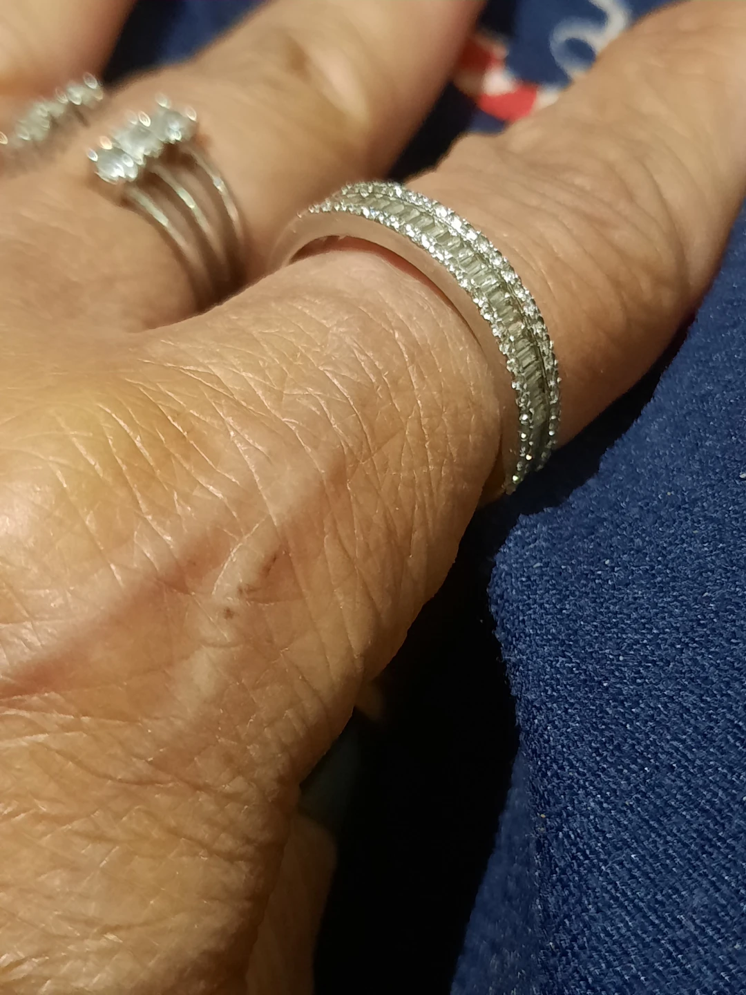 Baguette & Round 1/2 Eternity Band CZ Ring - photo 3