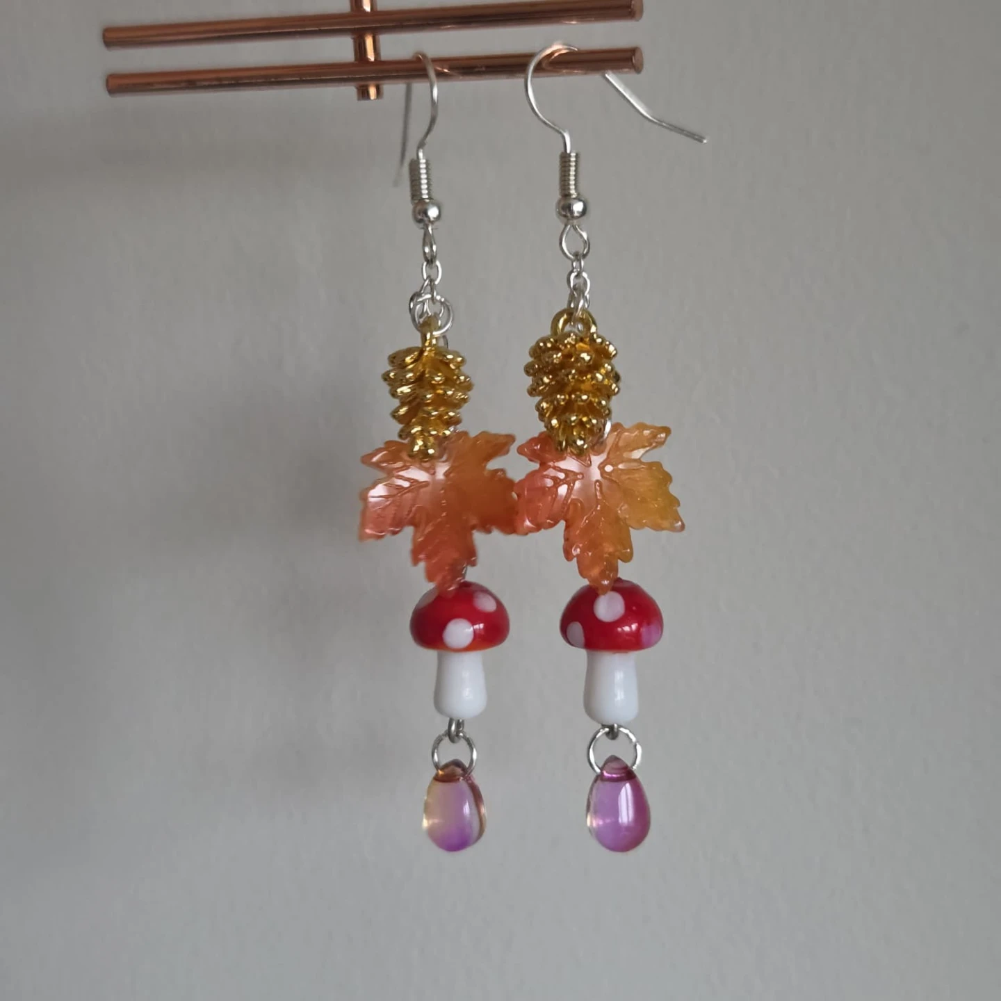 Handmade Autumn Dangle Earrings - photo 5