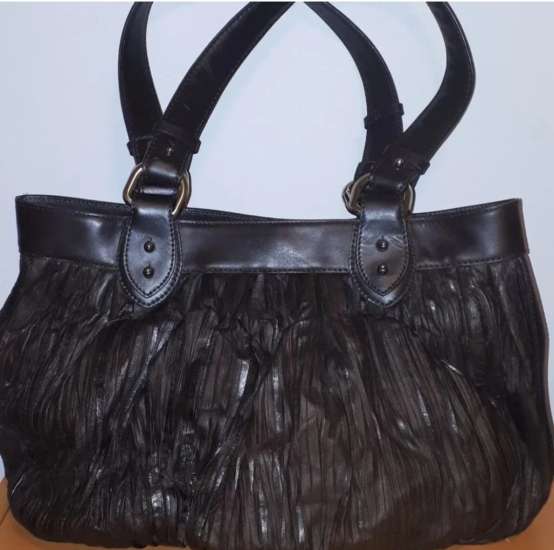Donald J Pliner black leather handbag