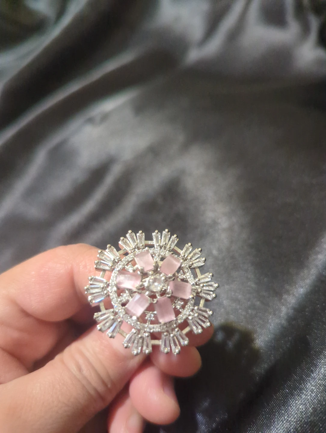 Floral Crystal Statement Ring - photo 2