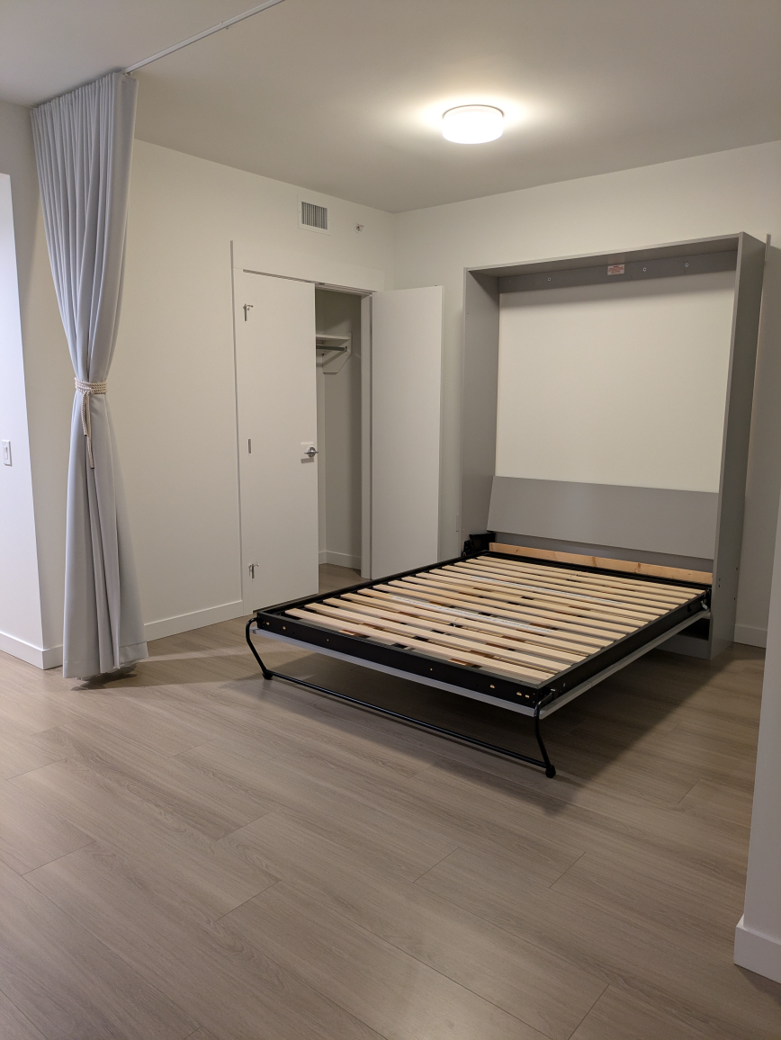 Studio Apartment with Queen Size Murphy Bedframe