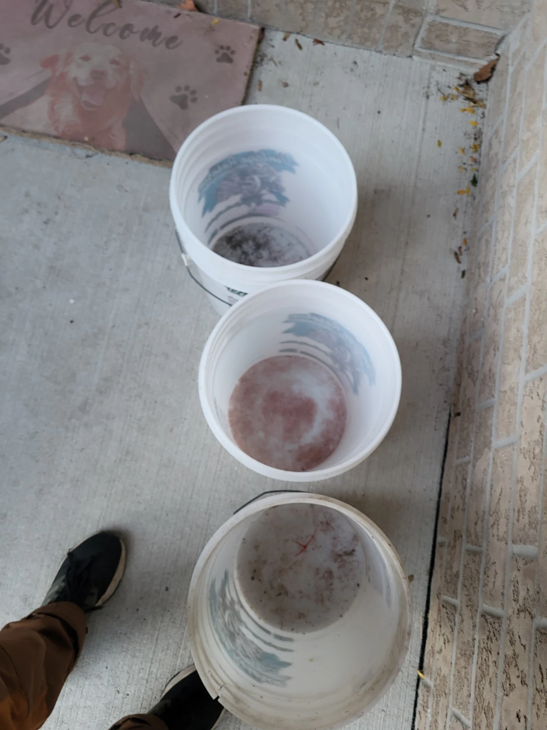 Three White Plastic Buckets - photo 2