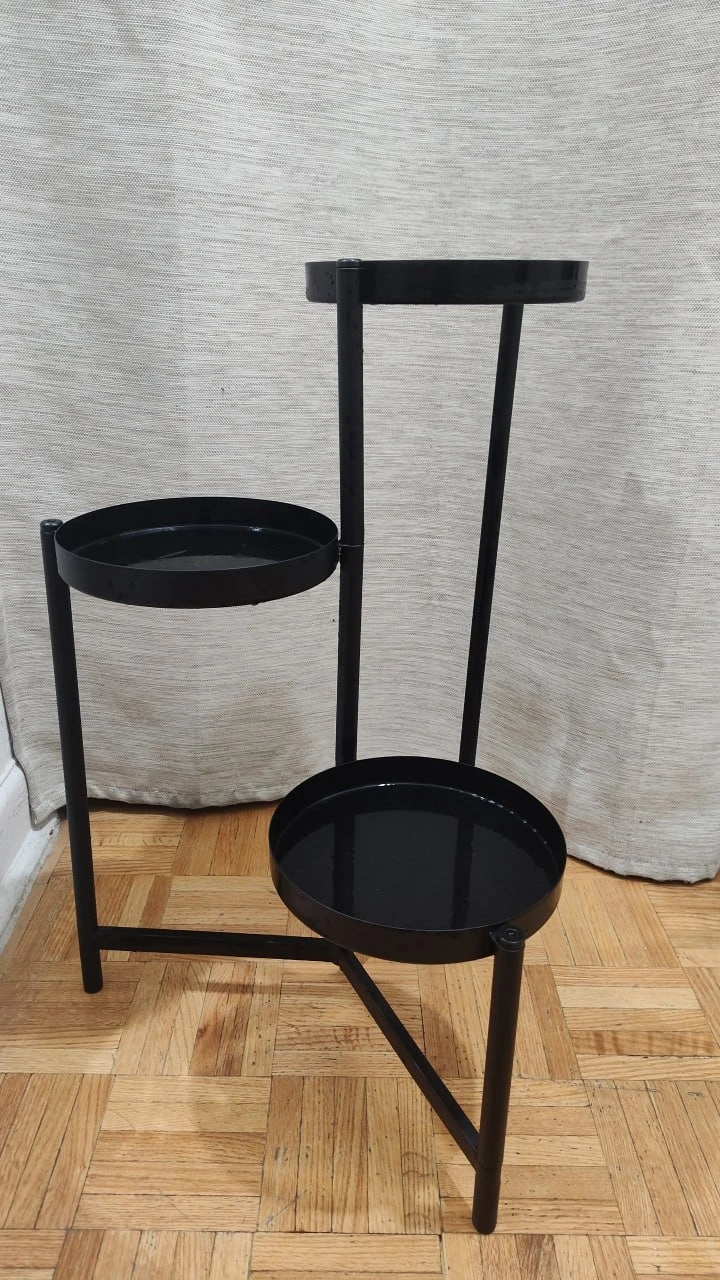 3-Tier Black Metal Plant Stand - photo 4