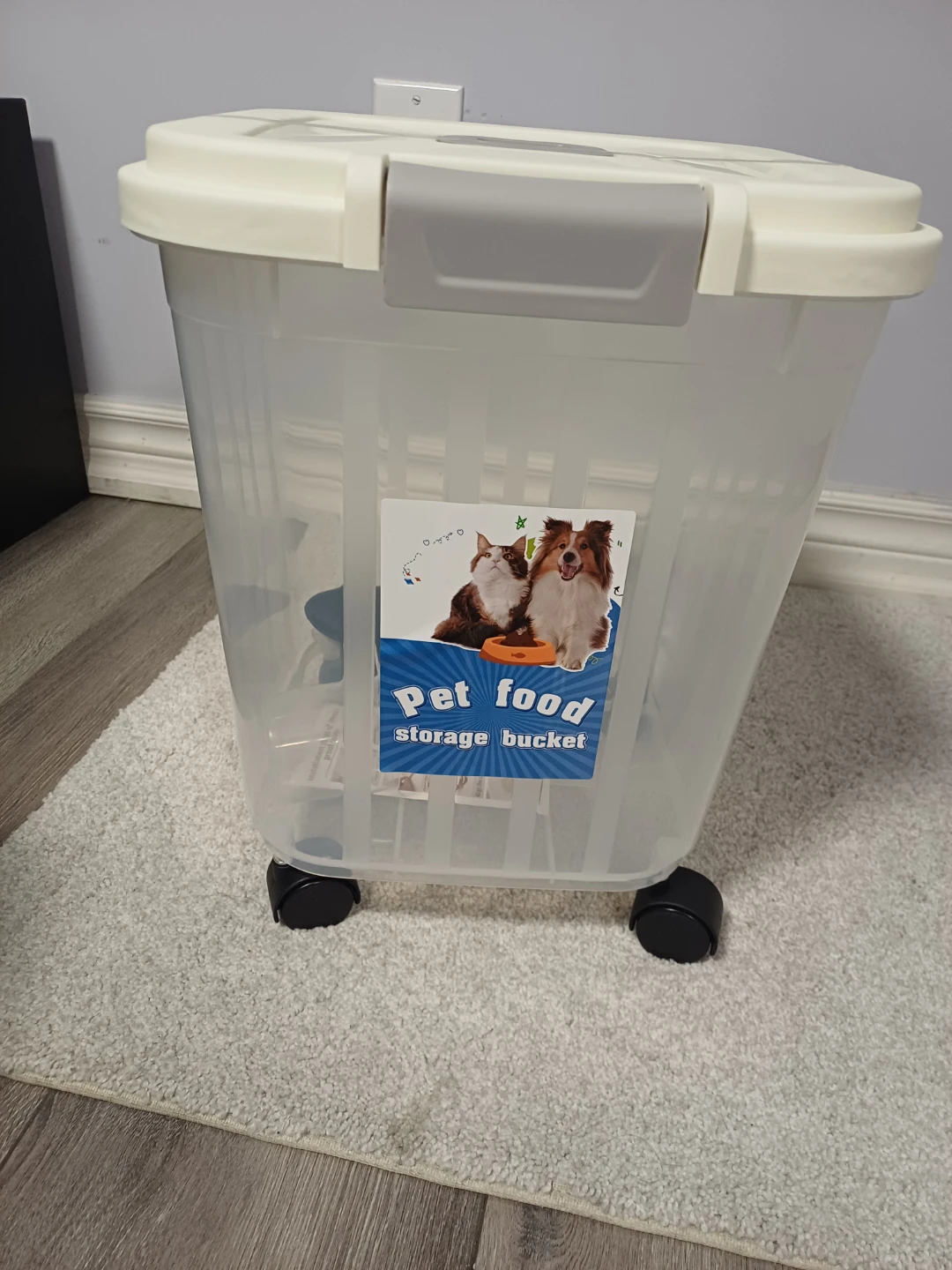 Pet Food Storage Bucket with Wheels - photo 5