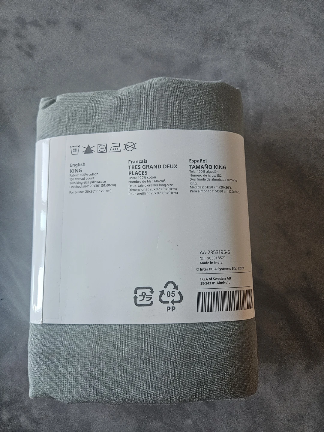 IKEA DVALA King Size 100% Cotton Pillowcase Set - photo 4
