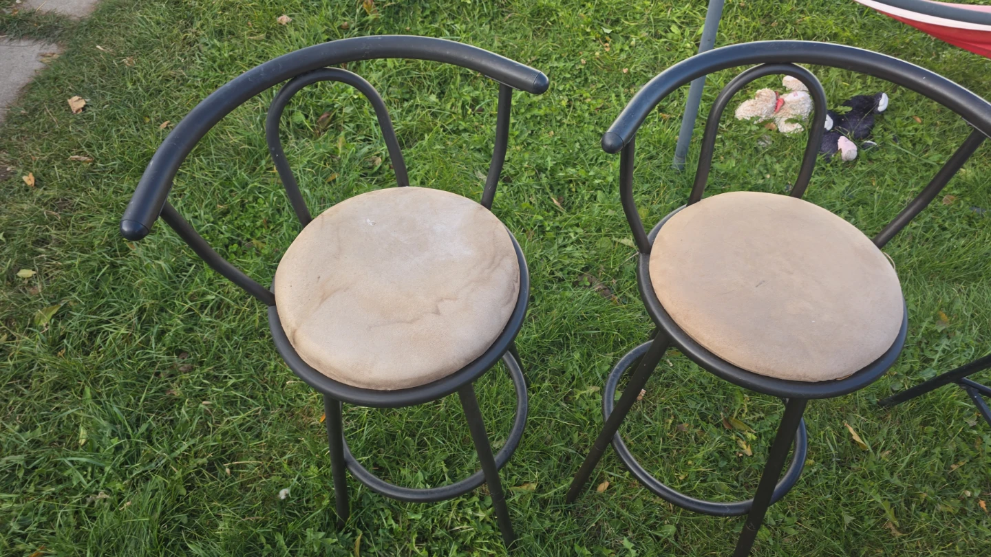 Set of Two Black Metal Bar Stools - photo 2