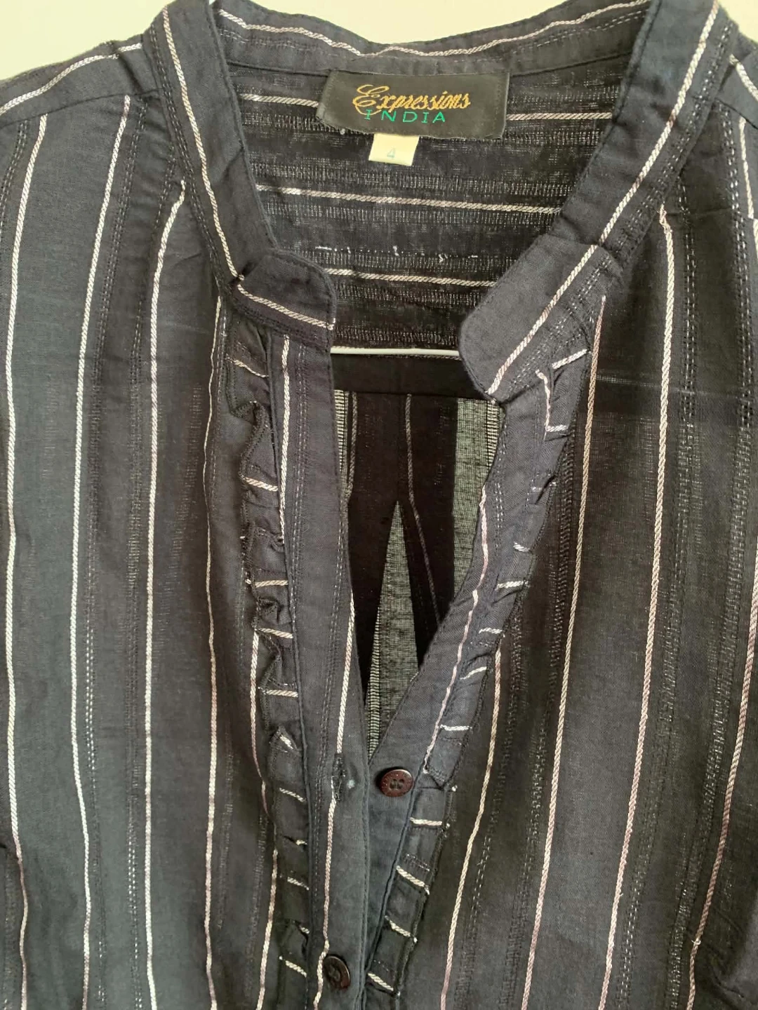 Expressions India Striped Blouse( bowshirt)