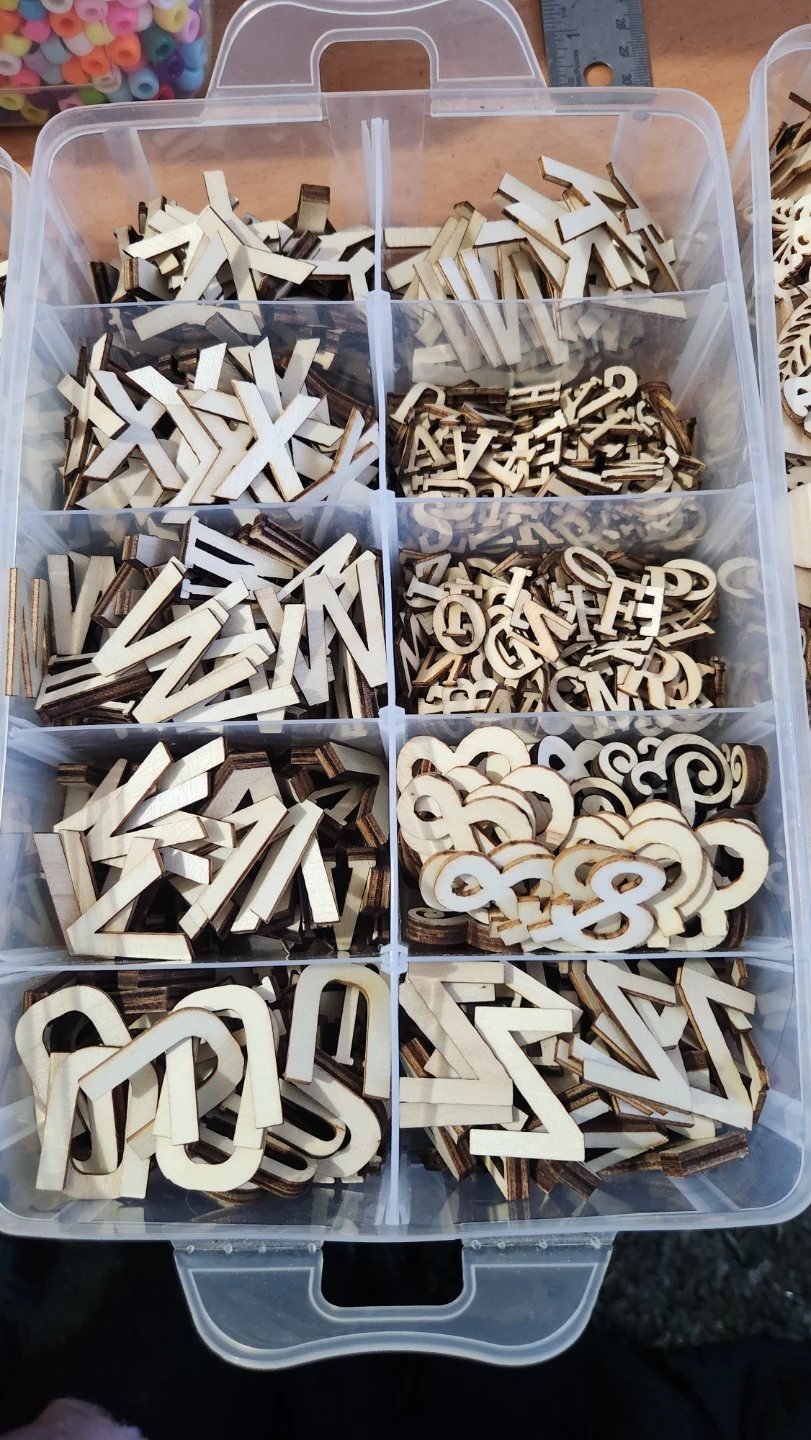 Assorted Wooden Craft Embellishments with Storage Case - photo 4