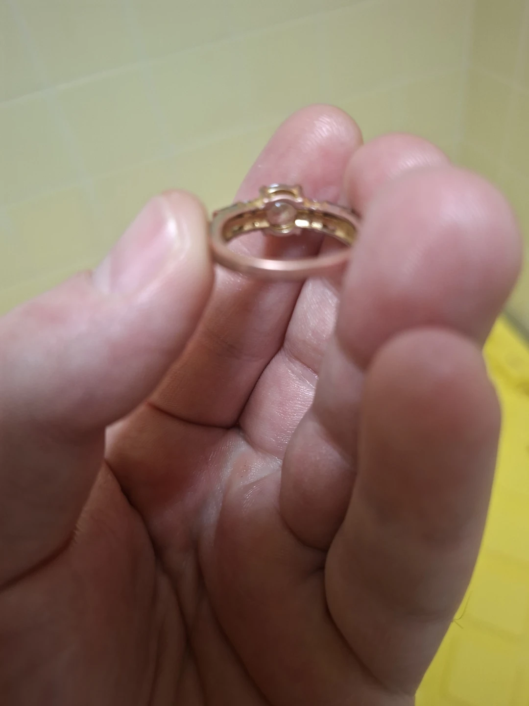 Gold-tone accent ring with clear stones - photo 2