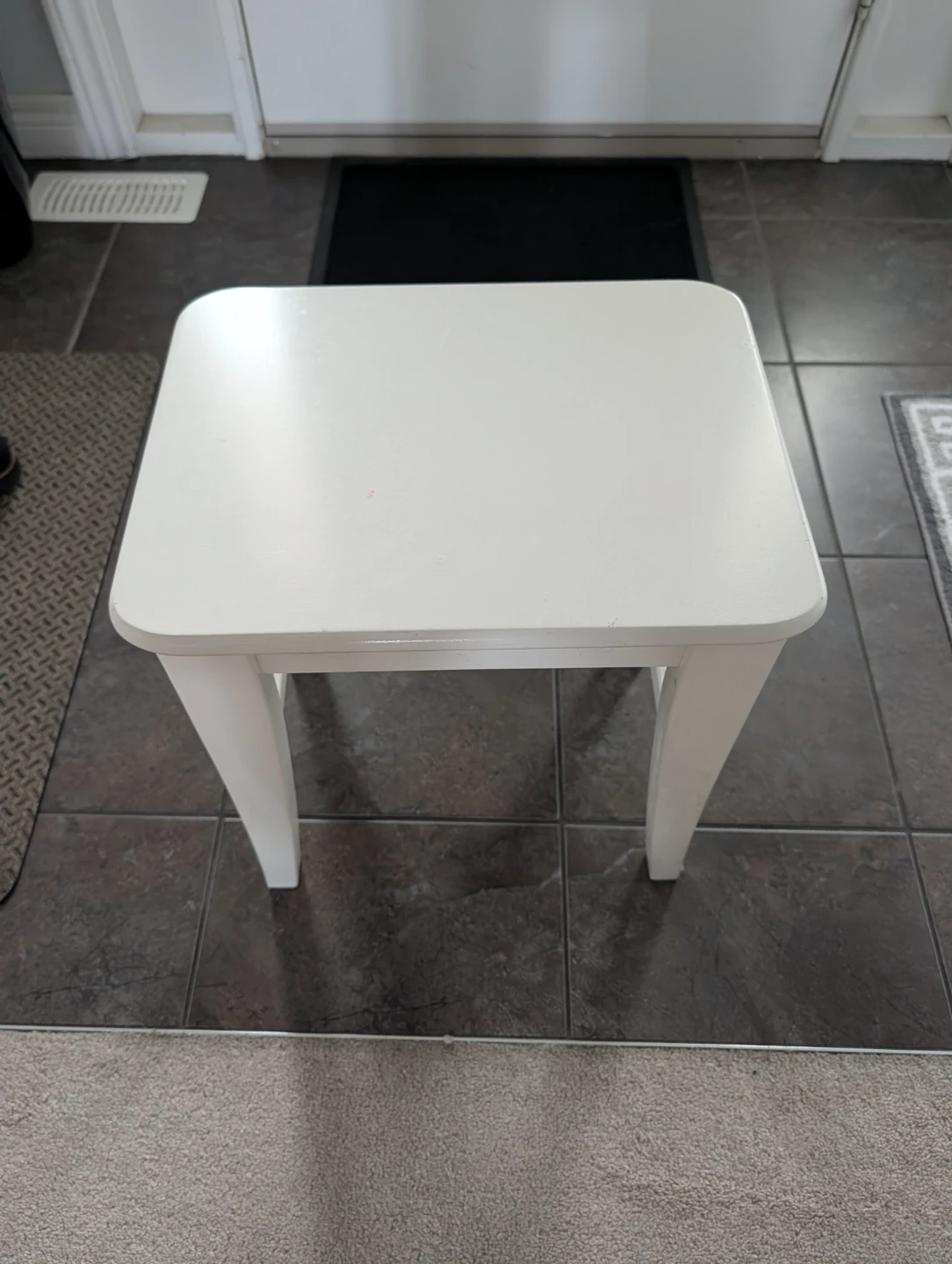 White Wooden Side Table - photo 2