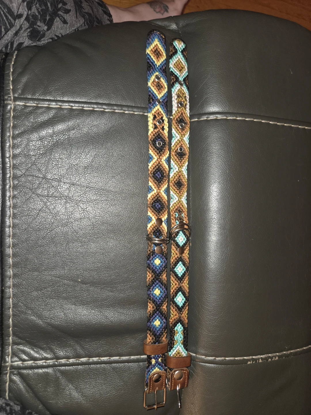 Two Woven Dog Collars