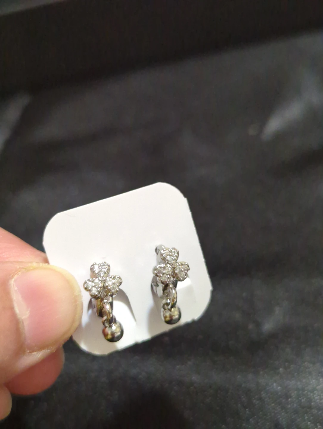 Silver-tone flower dangle earrings - photo 3