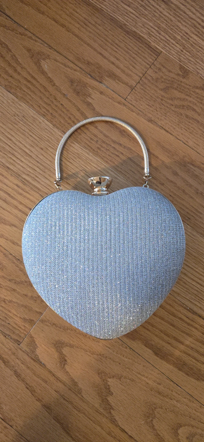 Silver heart purse