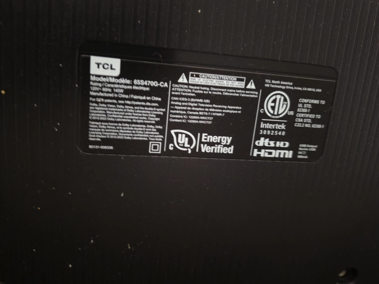 TCL  65S470G-CA 4K UHD Smart Google TV with IKEA TV stand - photo 2