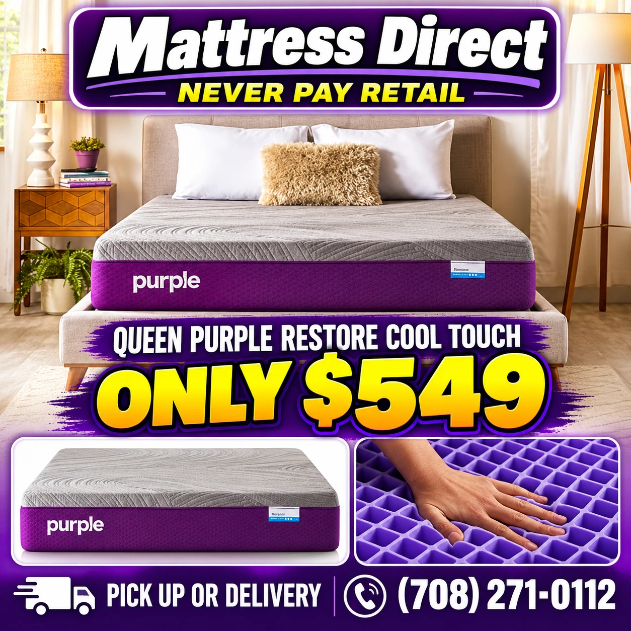 Queen Purple Restore Cool Touch