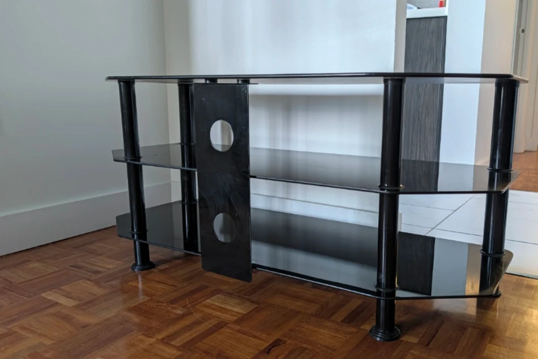 Black Glass TV Stand - photo 2