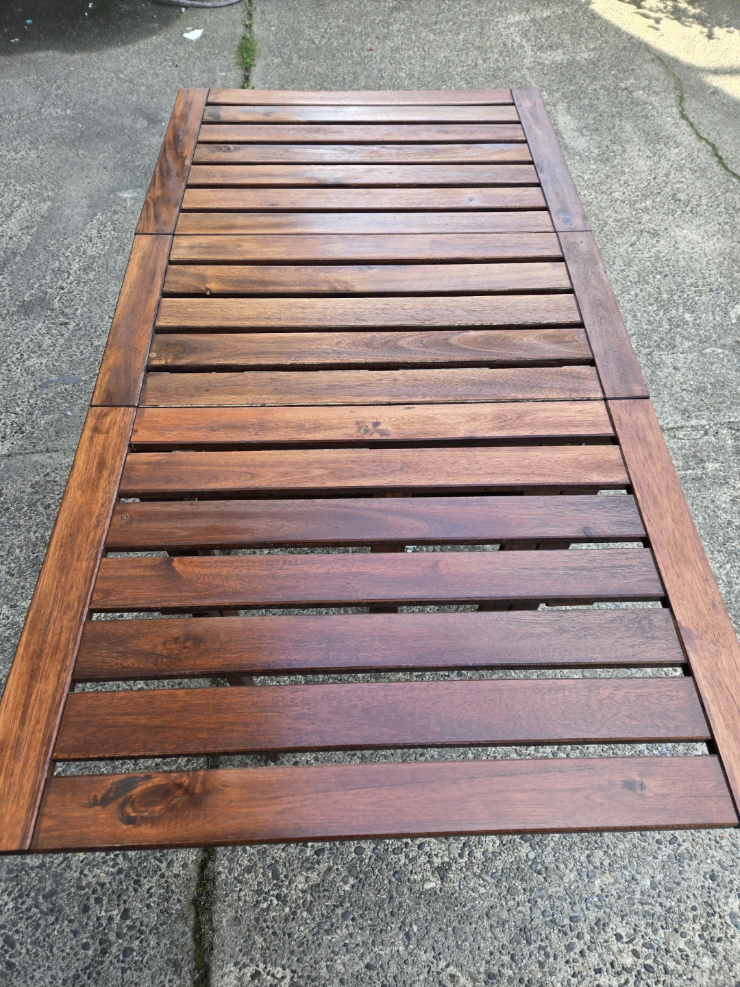 Newly refinished ikea solid wood applaro folding patio table - photo 4