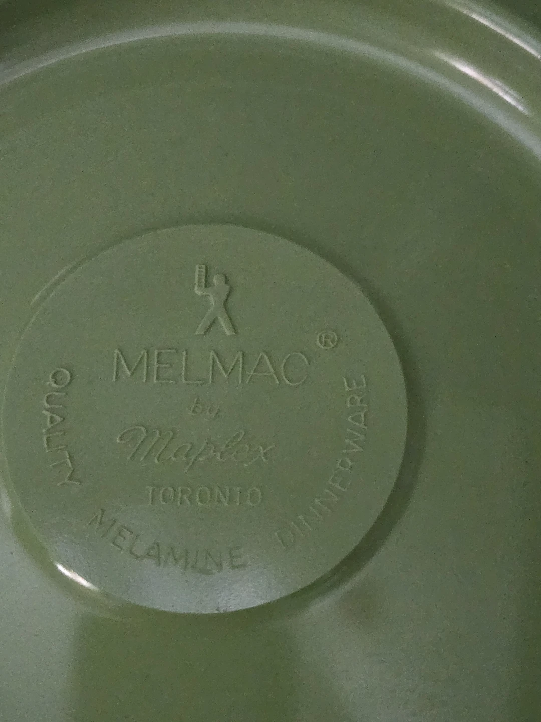 Vintage Avocado Green Melmac Divided Serving Bowl - photo 3