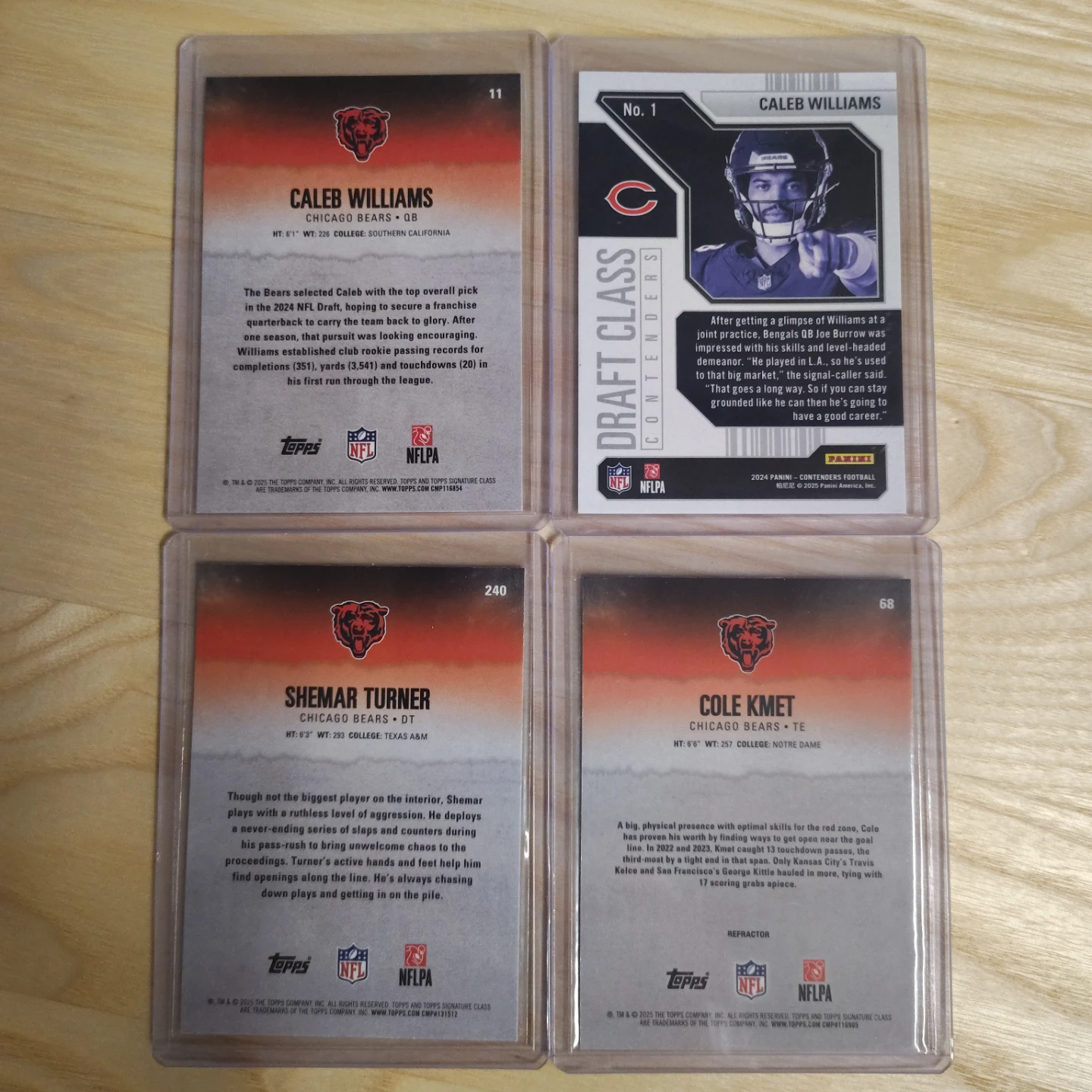 4 Cards Chicago Bears NFL - photo 2