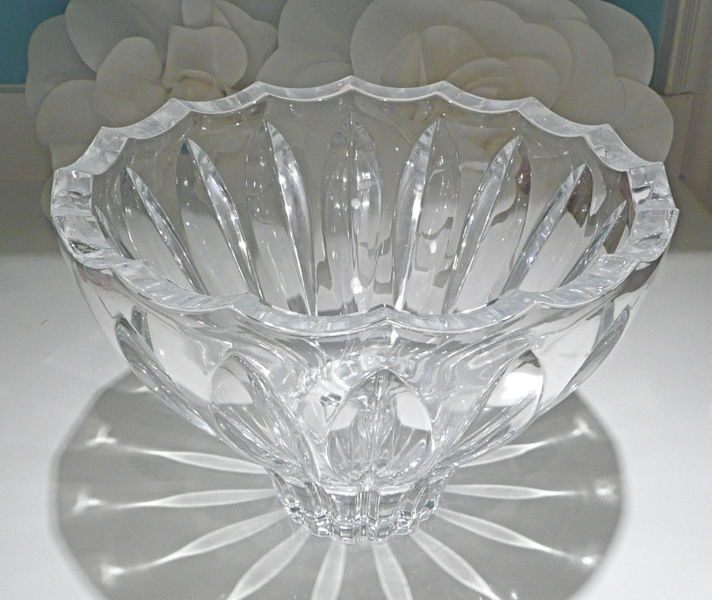 Beautiful crystal fruit bowl.  10 1/2" wide, 7" tall.  New  $35