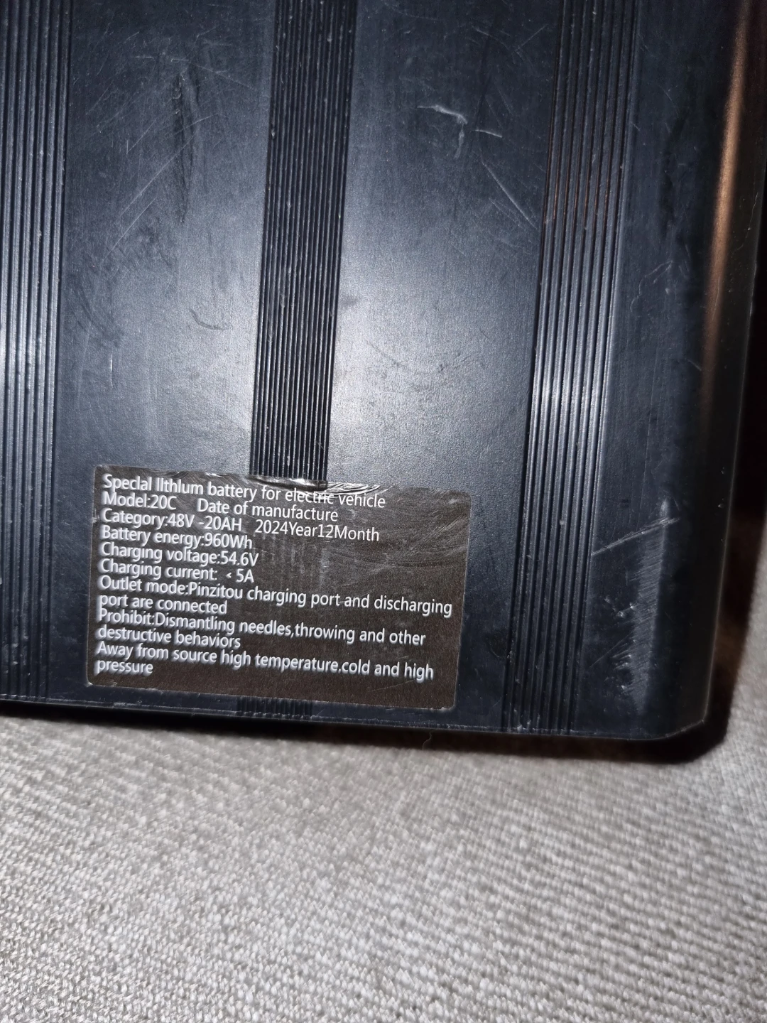 48V 20AH Electric Vehicle Lithium Battery