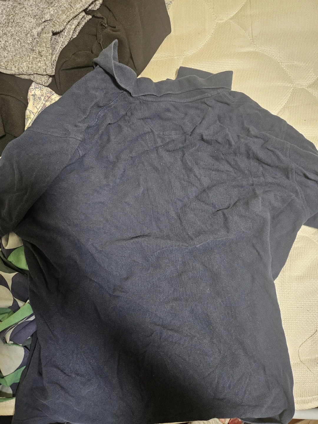 Cotton polo shirt dark blue - photo 2