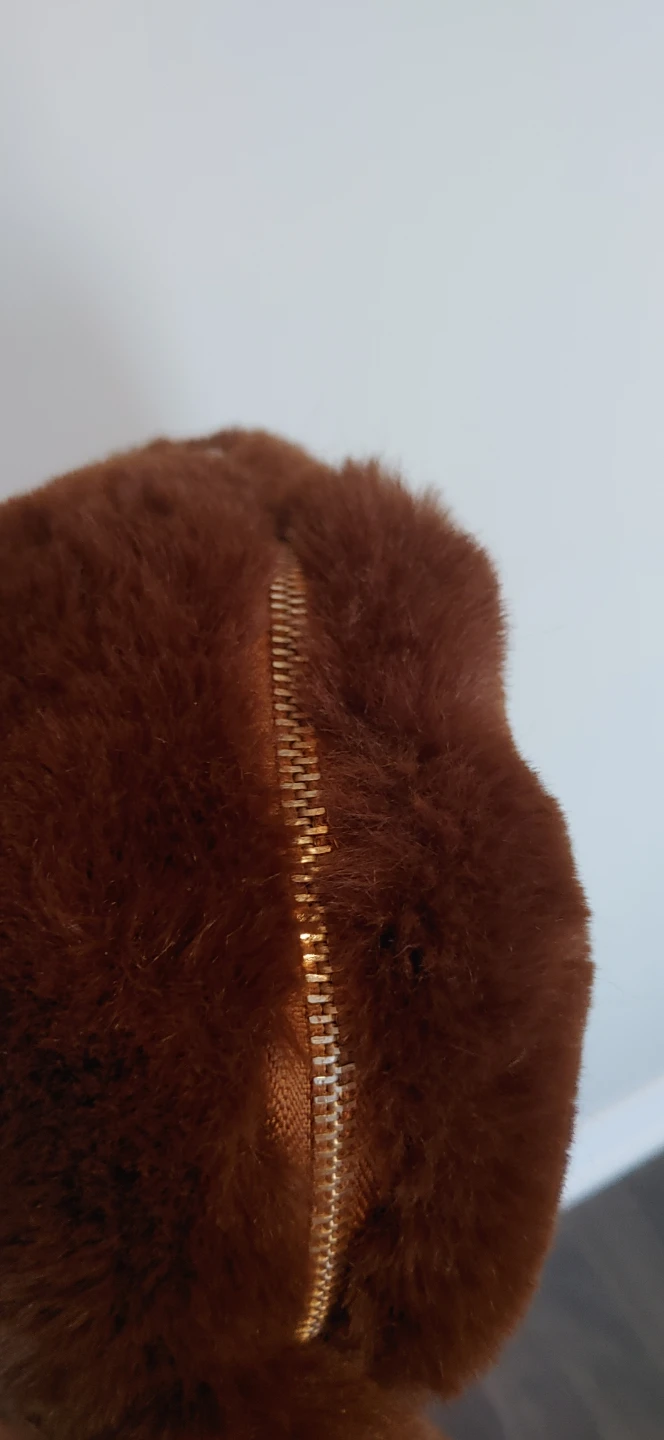 Brown Faux Fur Rabbit Plush With Zipper - photo 5