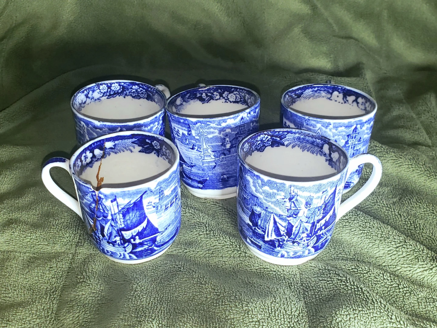 Vintage Fine Blue China 18 Piece Tea Set - photo 4