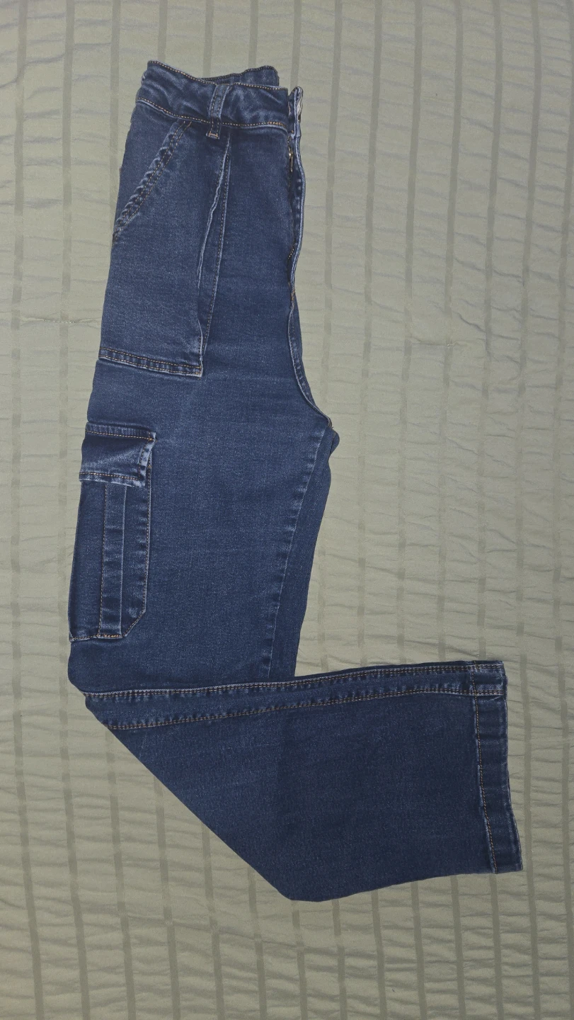 Blue Dark Wash Cargo Jeans - photo 2