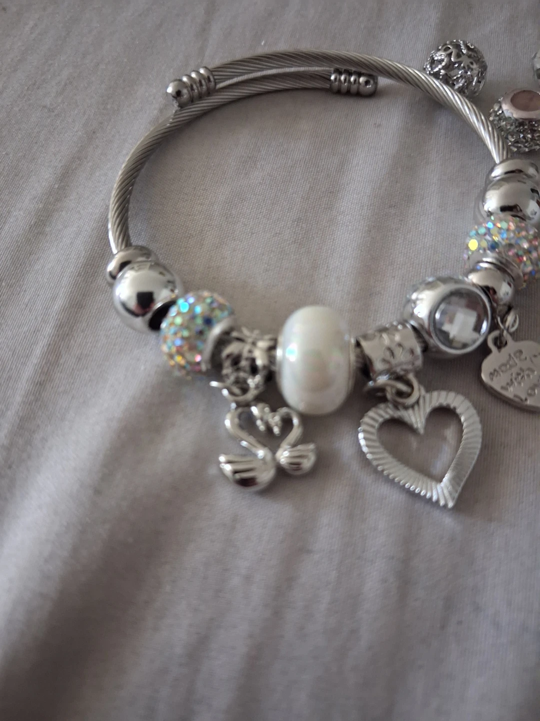 Charm Bracelet with Silver-Tone Beads and Charms - photo 4