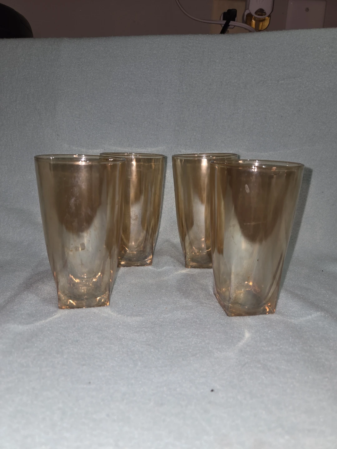 Set of 4 Amber Glass Tumblers