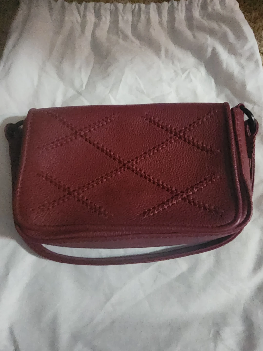 Callista Crafts Maroon Leather Shoulder Bag - photo 2