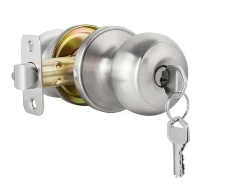 Brushed Nickel Entry Door Knob with Keys - photo 2