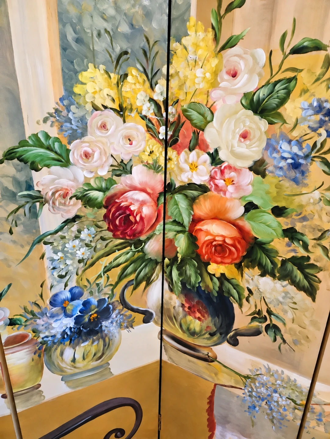 Vintage 80s Handpainted Room Divider 71x58 - photo 3