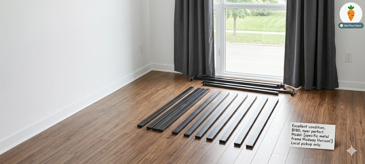 Black Metal Bed Frame – Good Condition - photo 2