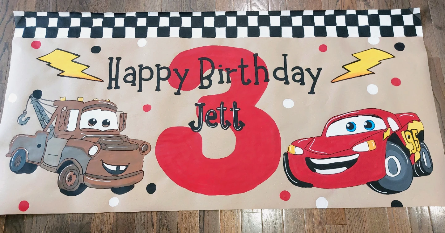 Custom Hand-Painted Paper Birthday Banners - photo 3